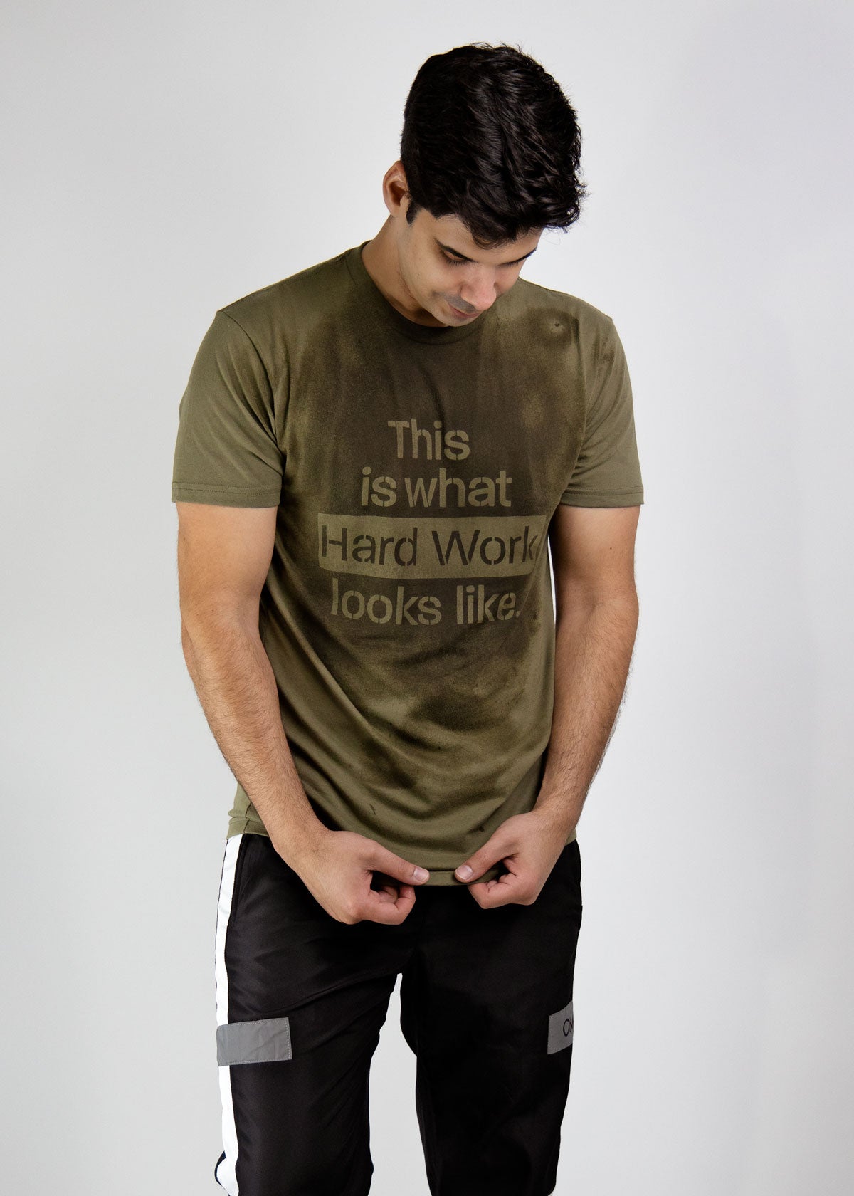 Invisible message shirt hard work sweat activated