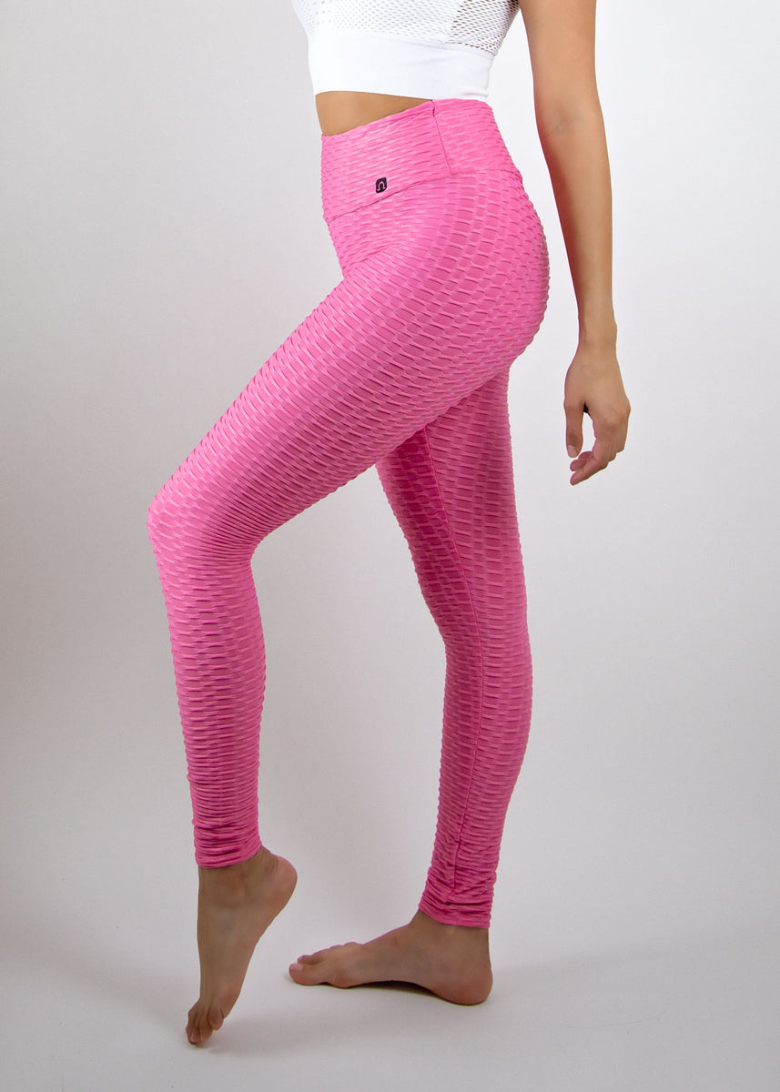 Pink XL)Women Workout Set High Waist Leggings U Neck Bra Sweat