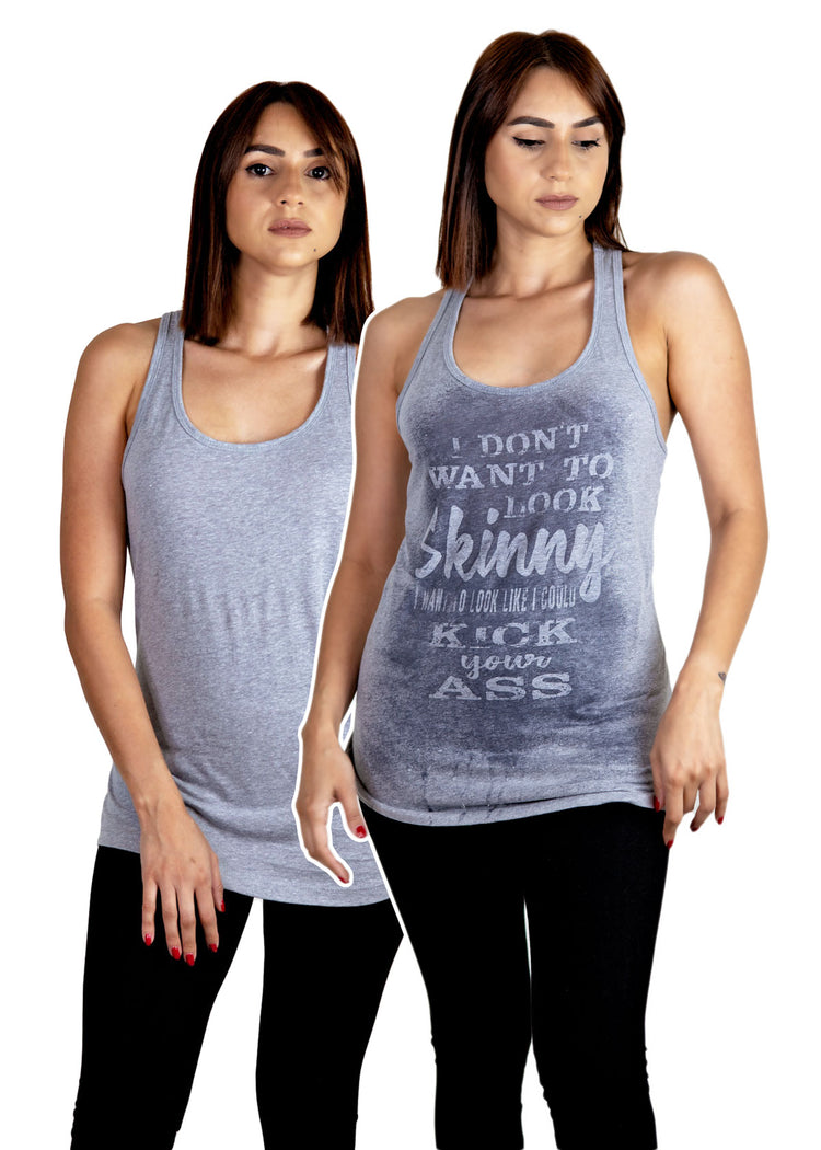 sweat activated tank top for women by omegaburn skinny