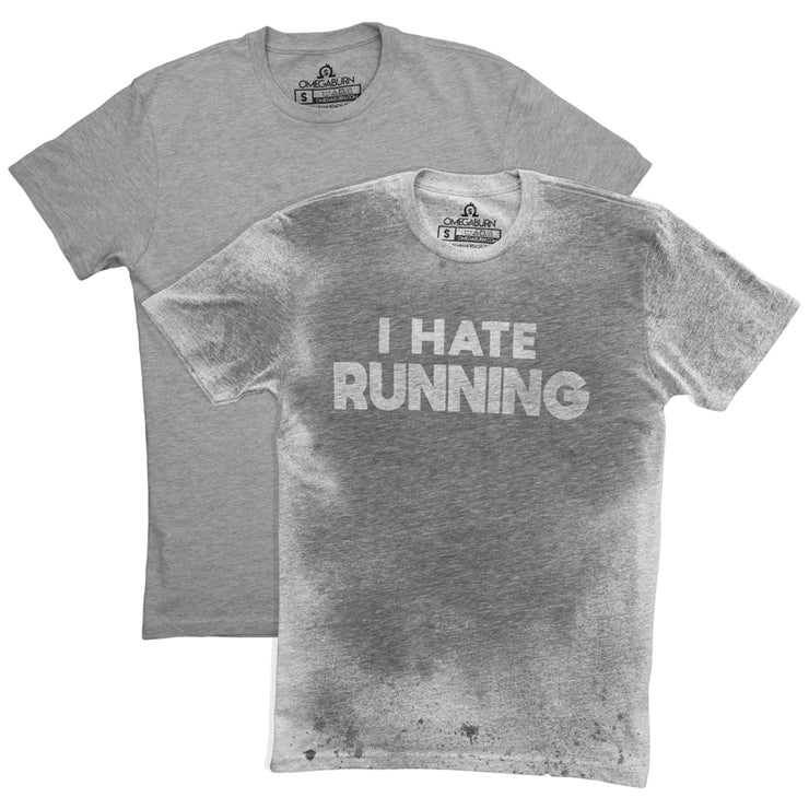 Sweat Activated Men Invisible Message Tshirt I Hate Running